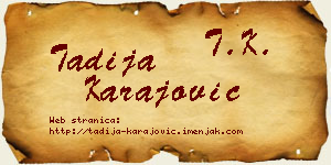 Tadija Karajović vizit kartica